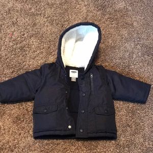 Boys 6-12m navy blue winter coat